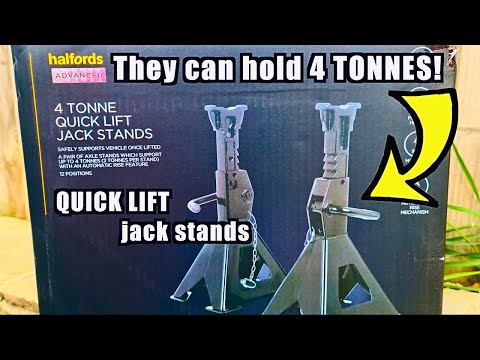 UNBOXING Halfords 4 TONNE quick lift JACK STANDS