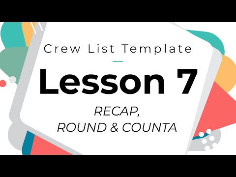 Crew List Template - Tutorial - Lesson 7 - YouTube