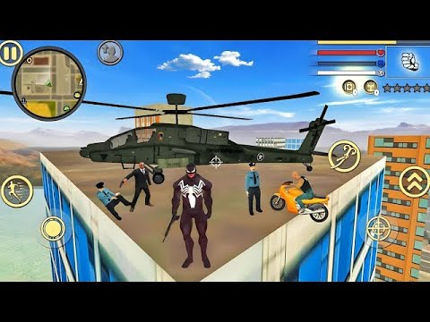 Venom Spider-Man Rope Hero Vice Town Simulator -Mission Escape Military Base #8- Android Gameplay.