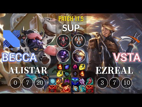 DRX Becca Alistar vs HLE Vsta Ezreal Sup - KR Patch 11.5
