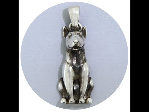 Pandantiv Argint 925 Bull Terrier - Bijuterie Canina cu Design Realist
