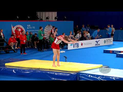 HANSEN Rasmus (DEN) M - 2019 Trampoline Worlds, Tokyo (JPN) - Qualification Tumbling R2