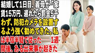 結婚して1日目、義母が「家賃15万円、遅れたら罰金5千円」と。私は実家に帰った。1ヶ月後、夫が私に戻ってきてほしいと頭を下げた。その時、私は一言だけ言った…