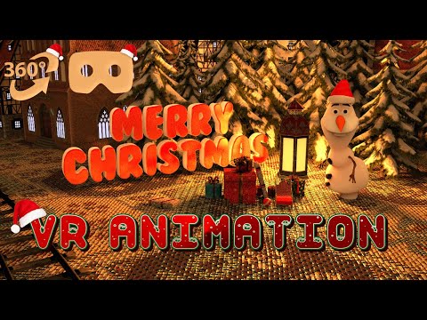 360° Christmas Theme Park with Disney's Olaf 🎄8K 60fps☃️