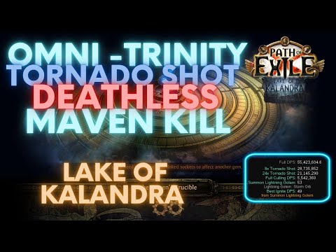 Path of Exile 3.19: Deathless Maven kill with updated Tornado Shot in Lake of Kalandra