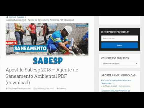 Apostila Sabesp Agente de Saneamento Ambiental PDF (Download) e Impressa