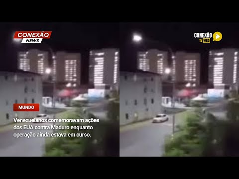 Vídeo: Venezuelanos comemoravam ações dos EUA contra Maduro enquanto operação ainda estava em curso.