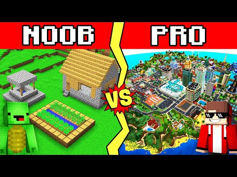 CITY Build Battle In Minecraft - NOOB VS PRO CHALLENGE - Maizen Mizen Mazien Parody