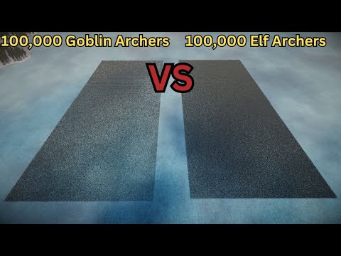 100,000 Goblin Archers Versus 100,000 Elf Archers || Ultimate Epic Battle Simulator 2