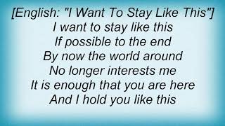 Andrea Bocelli - Voglio Restare Cosi Lyrics