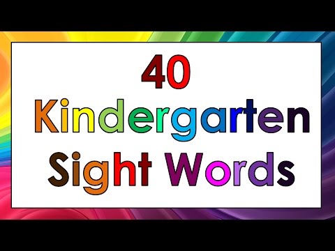 KINDERGARTEN SIGHT WORD LEARNING VIDEO - SIMPLE FLASHCARD FORMAT - 40 Words
