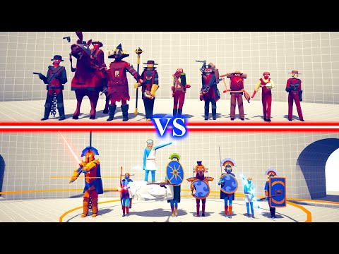 WILD WEST ADDON TEAM vs ANCIENT ADDON TEAM - Totally Accurate Battle Simulator TABS
