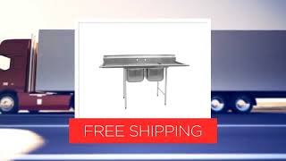 Eagle Group 314-16-2-18L Commercial Sink, (2) Two Compartment, Stainless Steel Construction with Galvanized Steel Legs and With Left-hand Drainboard - 56.63" W