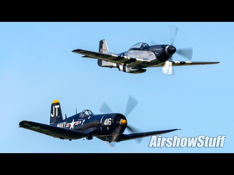 F4U Corsair and P-51 Mustang- Class of '45 - Thunder Over Michigan 2019
