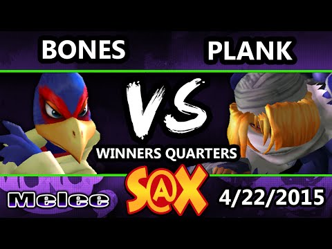 S@X - Bones (Falco) Vs. Plank (Sheik) SSBM Winners Quarters - Smash Melee