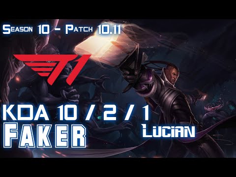 T1 Faker LUCIAN vs LEBLANC Mid - Patch 10.11 KR Ranked