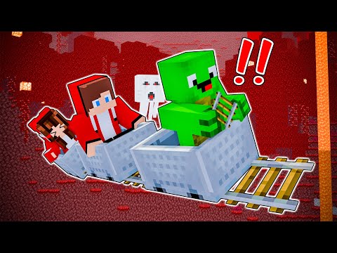 MAIZEN : JJ, Mikey And JJ Sister Escape From Ghast - Minecraft Animation JJ & Mikey