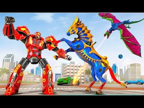 Dragon Robot Horse Part-1 | Rescue City Excavator Robot Car Android GamePlay | By Game Crazy