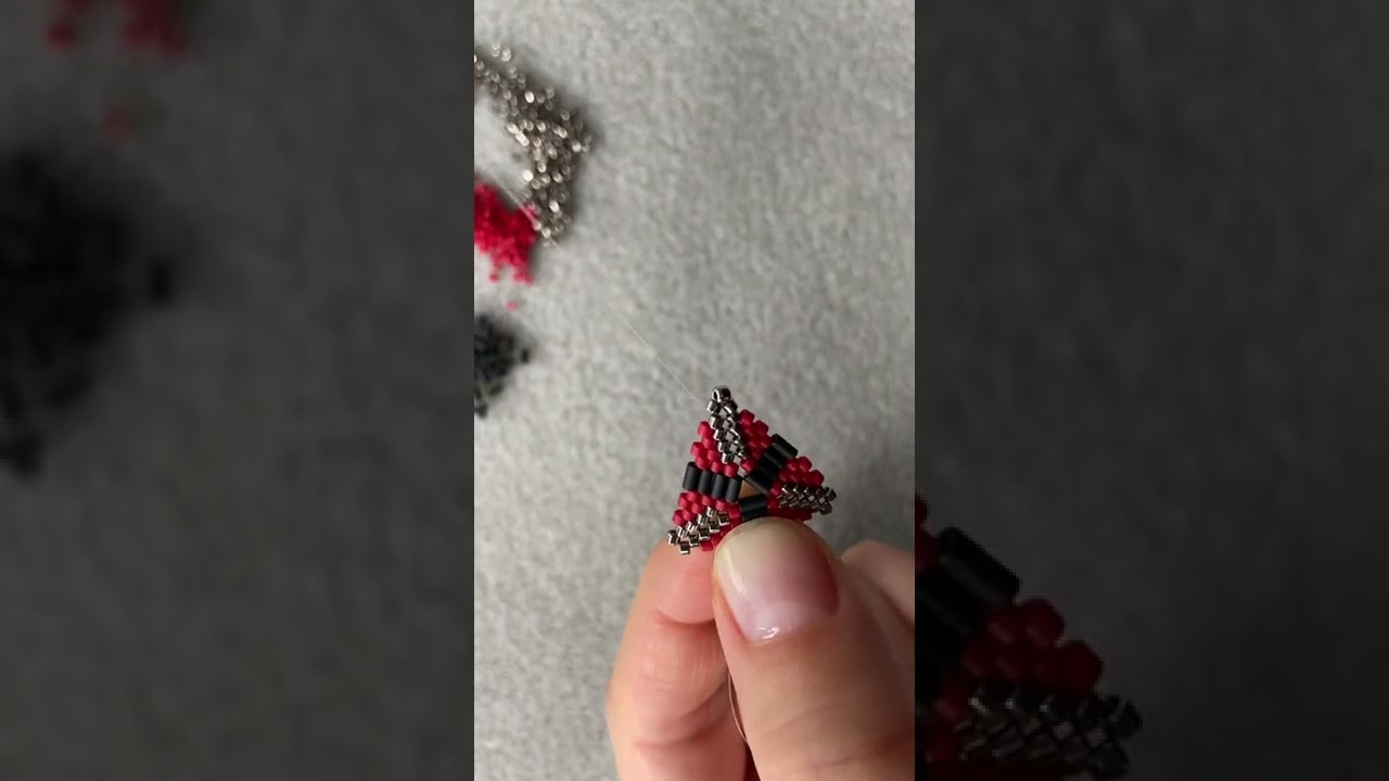 Beautiful triangular beaded earrings.