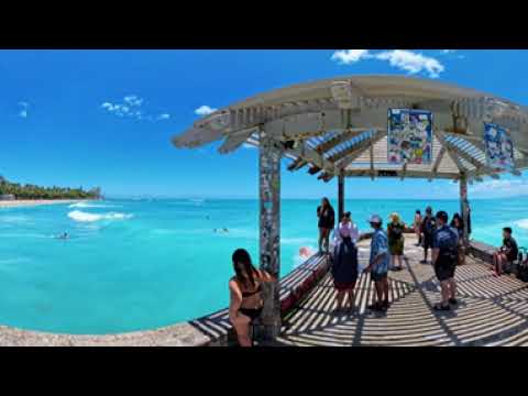 Waikiki Walk Virtual Reality 360 VR Honolulu Hawaii Beach | Kalakaua Ave | Post Office