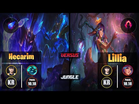 Cuzz HECARIM (Jungle) [Phase Rush] VS Roach LILLIA - Challenger KR Patch 10.18