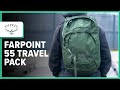 Mochila Masculina Osprey 3 em 1 - Farpoint 55L - Cinza-escuro