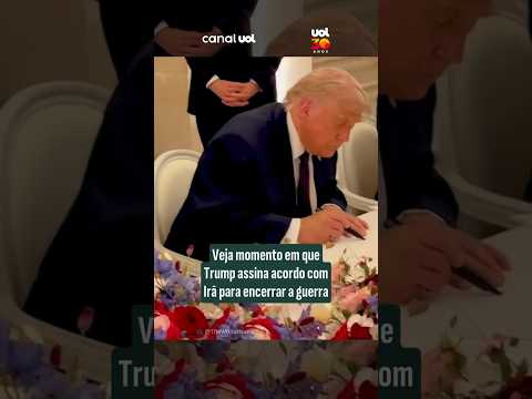 Veja momento em que Trump assina acordo com Irã para encerrar a guerra