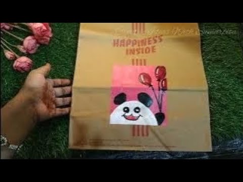 PAPER BAG PAINTING 🐼💗👀||CREATIVE IDEAS WITH SAMARPITA||