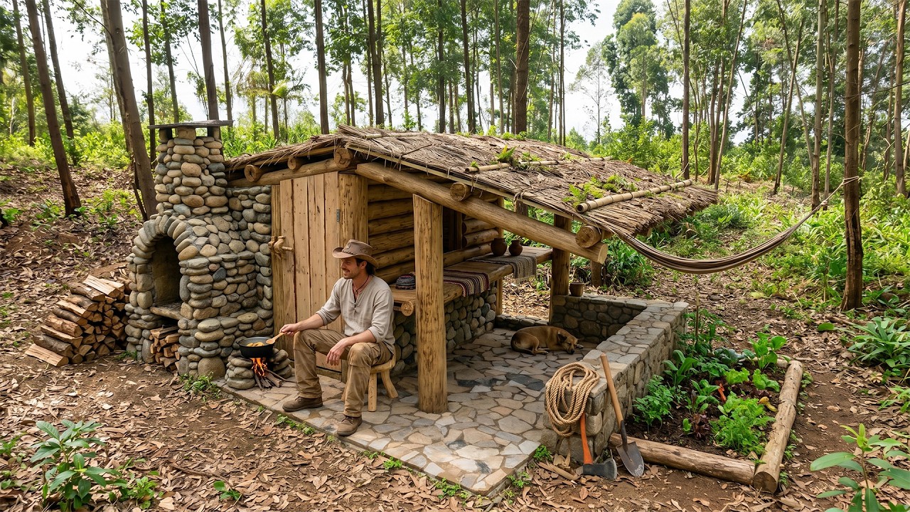 He Left the City Behind and Built a Simple Forest House in Just 20 Days
