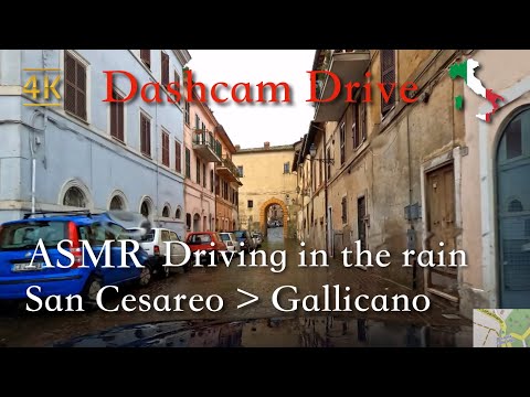 ASMR Driving in the rain, Italy [San Cesareo ⩾ Gallicano] January 2021 | 10:00 | ☔