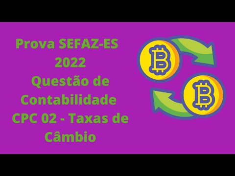 Questão de Prova FGV - SEFAZ-ES 2022 - CPC 02 (R2) Efeitos das Mudanças nas Taxas de Câmbio