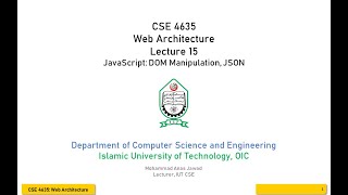 Download the video "JavaScript: DOM Manipulation, JSON [CSE 4635: Lecture 15]"