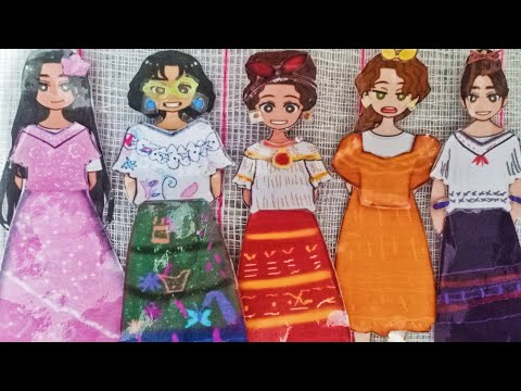 Disney Encanto Paper Dolls Dress Up Mirabel Isabela Dolores Luisa Pepa "The Madrigal Girls"