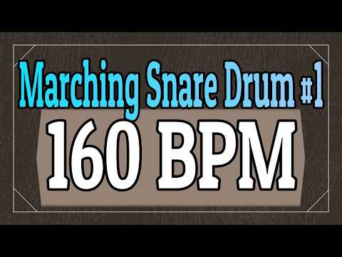 160 BPM - Marching Snare Drum Rock #1 - 4/4 Drum Track - Metronome - Drum Beat