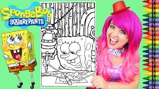 Coloring SpongeBob Squarepants Drawing GIANT Coloring Book Page Crayola Crayons | KiMMi THE CLOWN