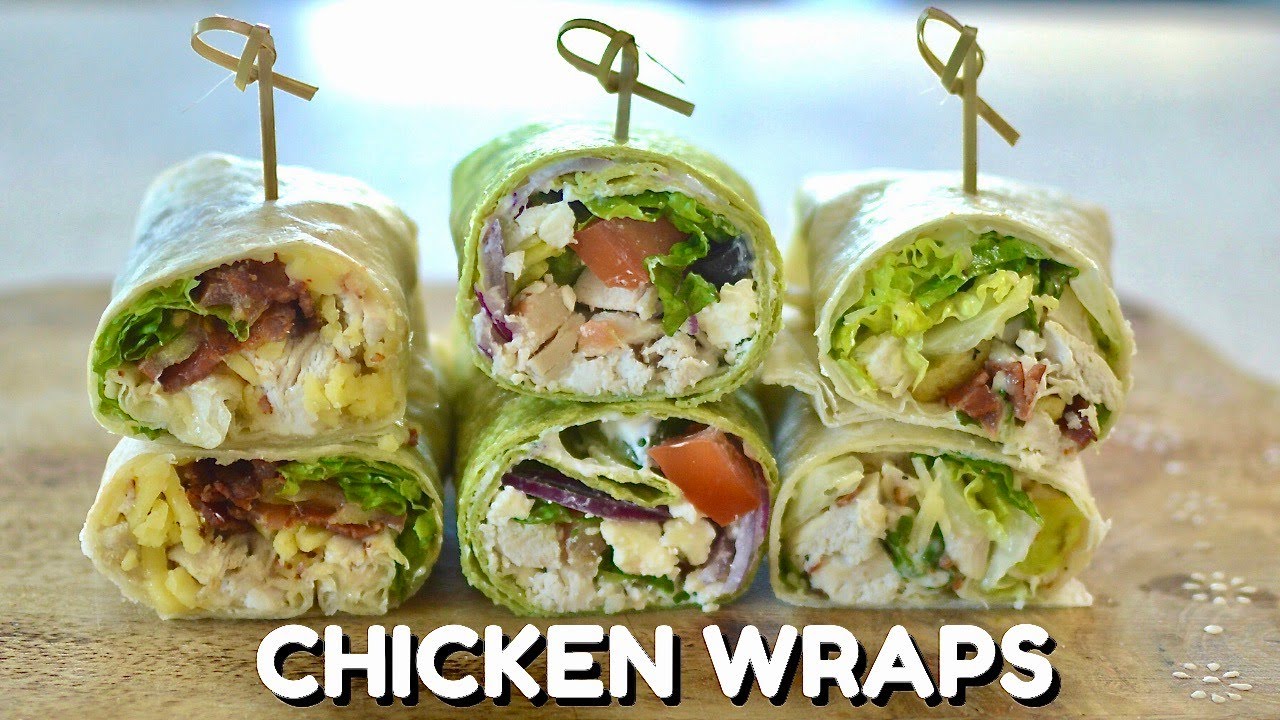 Lunch Chicken Wrap 3 Ways | Leftover Chicken Recipes