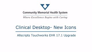 Allscripts EHR 17.1-  Clinical Desktop New Icons