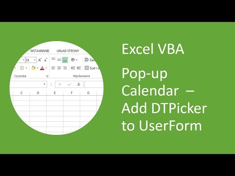 Excel Pop-up Calendar #6 Add DateTime Picker Control to UserForm (VBA)