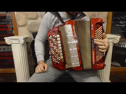 3276 - Red Hohner Accordina III B System Chromatic Button Accordion LMM 72 96 $1199