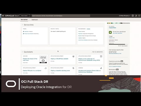 Deploy Oracle Integration for Disaster Recovery (video 1) - YouTube