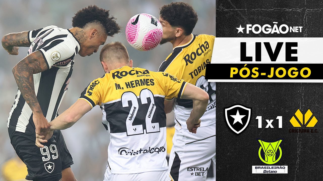 LIVE | Pós-jogo e repercussão do empate entre Botafogo e Criciúma no Maracanã pelo Brasileirão 2024