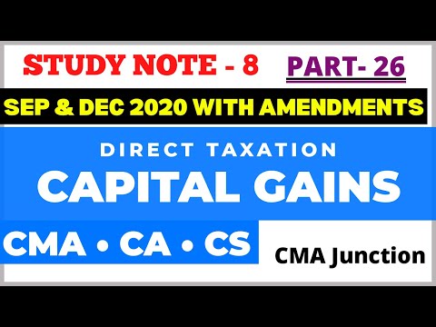 Capital Gains | Direct Taxation | CMA Inter | CA Inter | CMA Junction |