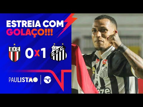 Gols e lances de Botafogo-SP x Santos