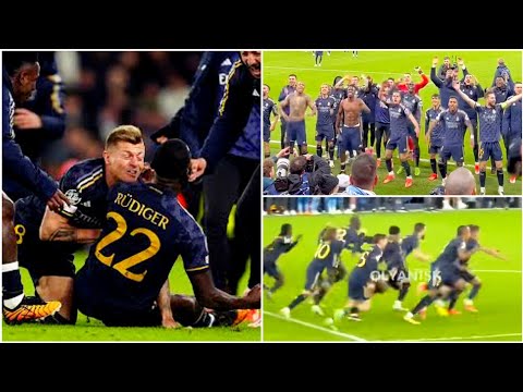 Real Madrid Team and Fans Emotional Celebrations after Rudiger Scored winning Penalty vs Man City