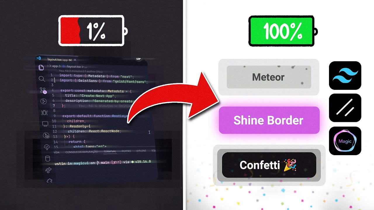 Interfaces Avançadas com Tailwind + ShadcnUI + MagicUI
