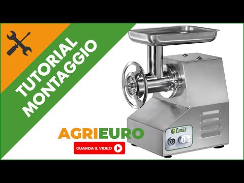 Tritacarne elettrico FIMAR TC22TS - corpo e gruppo macinazione in acciaio inox: montaggio