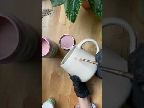 Decorating a mug #shorts #paint #pottery #ceramics #clay #handmade #art