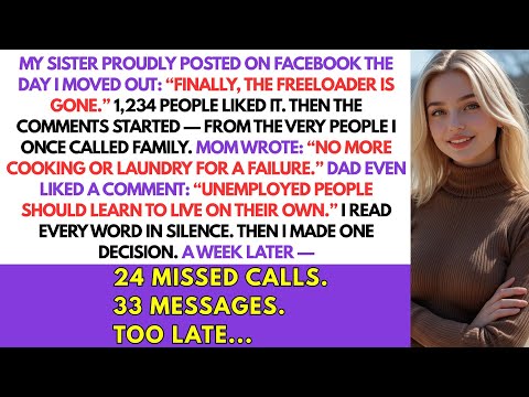 My Sister Proudly Posted on FB the day I Moved Out: “Finally, the freeloader is gone”. Then I...