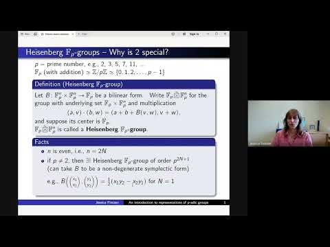 MOSS Seminar #4 - Jessica Fintzen: An introduction to representations of p-adic groups (for all p)