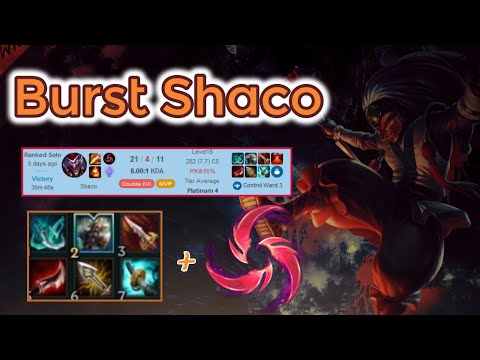 Attackspeed + Crit Shaco Jungle - Full Burst [League of Legends] Full Gameplay - Infernal Shaco